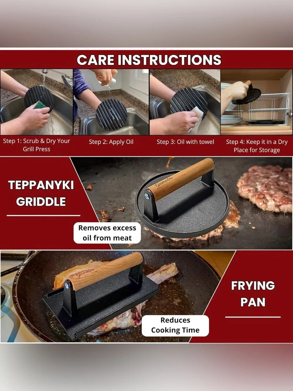 Smashed Burger Press BBQ Kit: 7